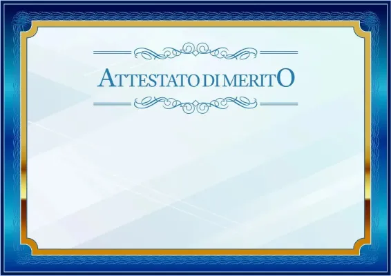 Modello di attestato solenne «Blu e oro»