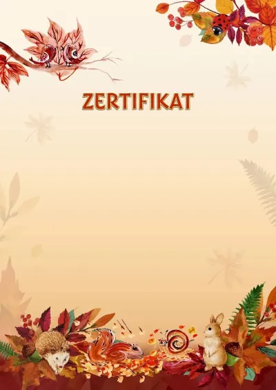 Vorlage für ein Kinder-Zertifikat «Herbstspiele»