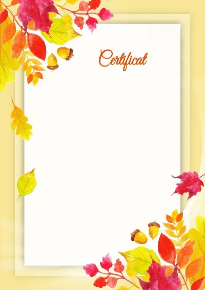 Modèle artistique de certificat «Chute de feuilles d'ambre»
