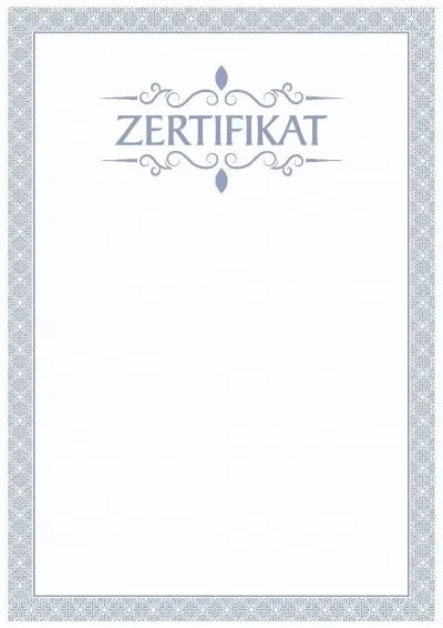 Feierliche Zertifikat-Vorlage «Blaue Brise»