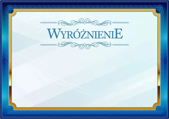 Szablon uroczystego wyróżnienia «Niebieski w złocie»