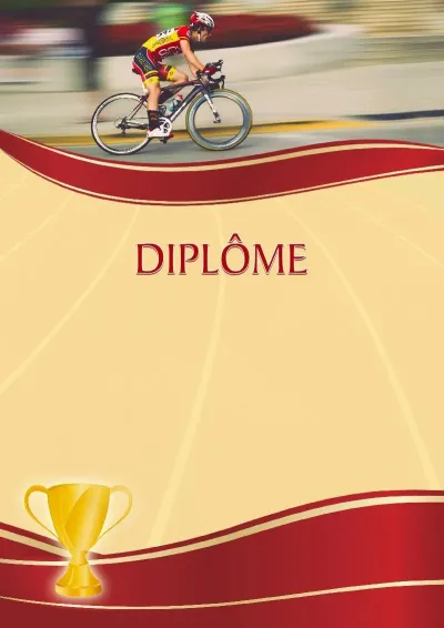Modèle de diplôme sportif «Cyclisme»