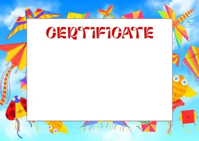 Children's certificate template «Origami»