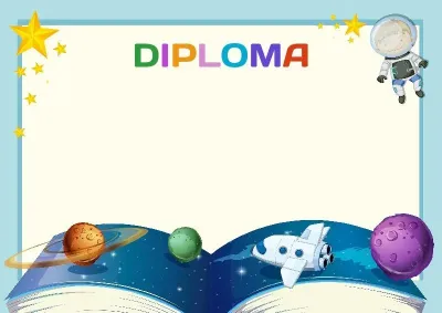 Children's diploma template «Cosmic Expanses»