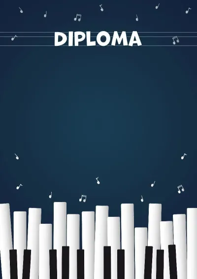 Modello di diploma musicale «Il pianoforte allegro»
