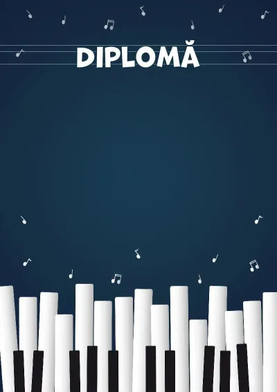 Șablon de diplomă muzicală «Pian vesel»