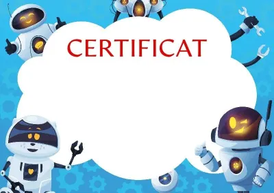 Șablon de certificat pentru copii «Roboți veseli»