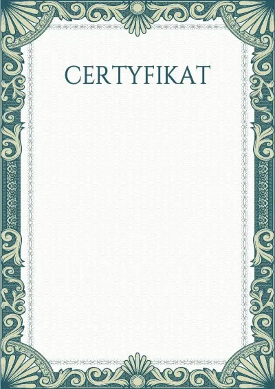 Szablon artystycznego certyfikatu „Zielone rękawy”