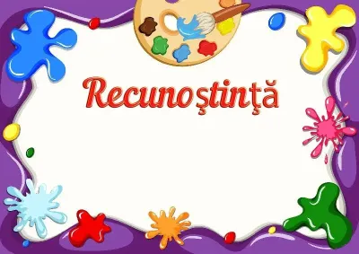 Șablon de mulțumire pentru copii „Culorile copilăriei”