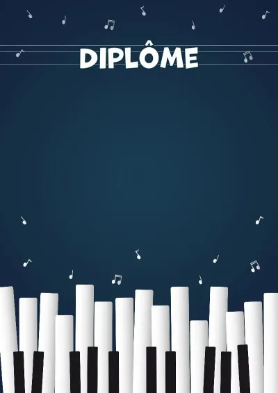 Modèle de diplôme musical «Le piano joyeux»