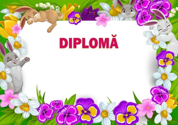 Șablon de diplomă „Poienița de primăvară”