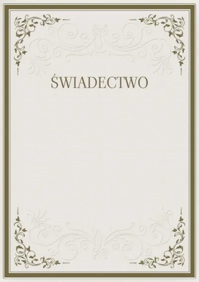 Szablon uroczystego świadectwa «Surowość wzorów»