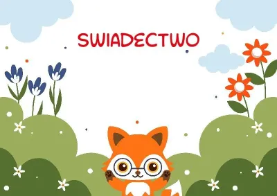 Szablon dziecięcego świadectwa «Wokół nas»