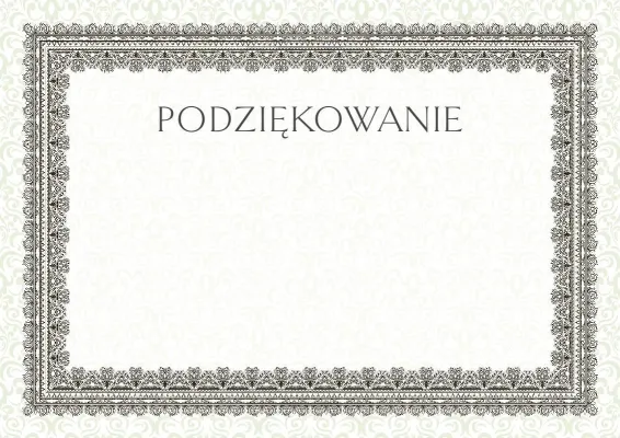 Szablon uroczystego podziękowania «Letnia etiuda»