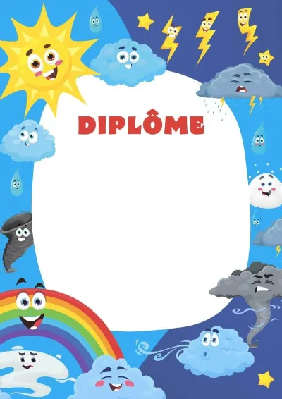 Modèle de diplôme pour enfants «Merveilles de la nature»