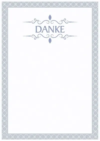 Feierliche Dankschreiben-Vorlage «Blaue Brise»
