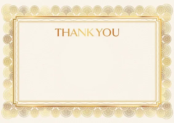 «Golden Radiance» letter of appreciation template