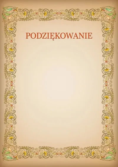 Szablon artystyczny podziękowania «Wzory»