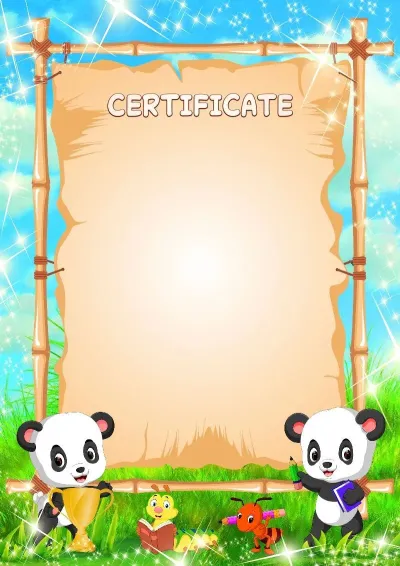 Children's certificate template «First Award»