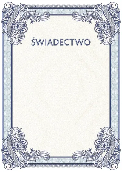 Szablon uroczystego świadectwa nr 4
