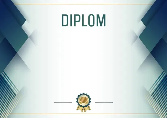 Vorlage für ein feierliches Diplom „Blauer Stahl“