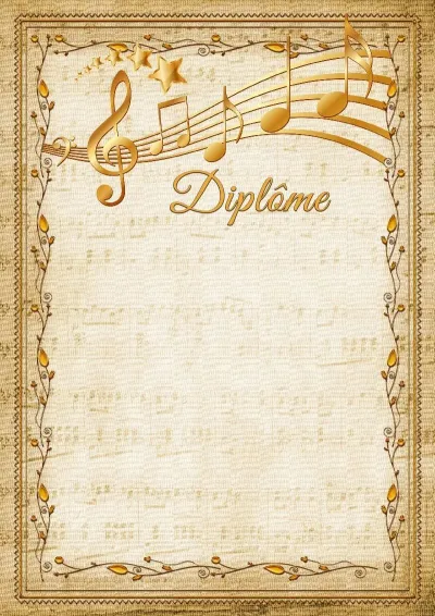 Modèle de diplôme musical «Mélodie»