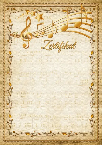 Musikalische Zertifikat-Vorlage «Melodie»