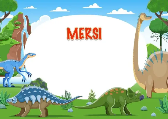 Modèle de lettre de remerciement pour enfants «L'ère des dinosaures»