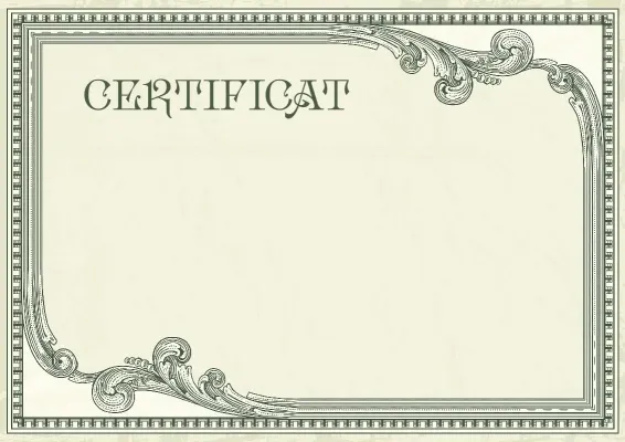 Modèle de certificat « Prestige Vintage »