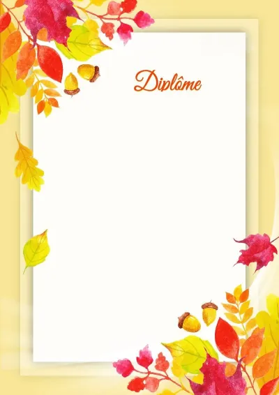 Modèle artistique de diplôme «Chute de feuilles d'ambre»