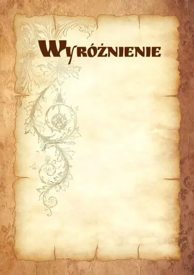 Szablon artystycznego wyróżnienia «Trwałość pergaminu»
