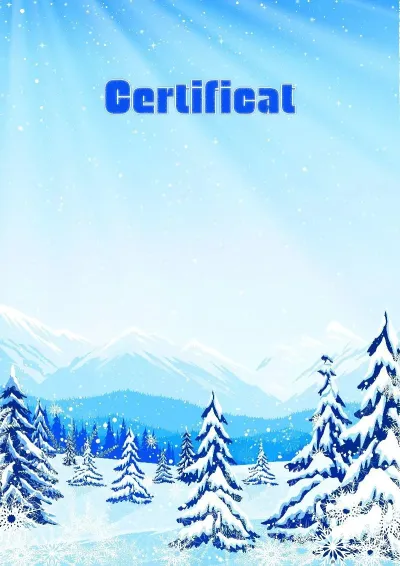 Șablon artistic de certificat „Podgoria de iarnă”