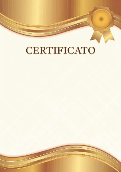 Modello di certificato con stemma «Oro ambrato»
