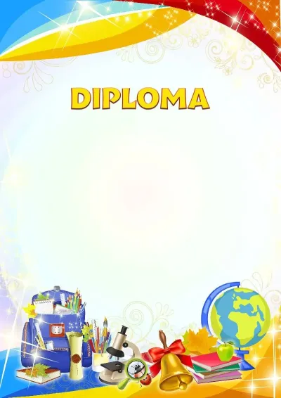 Modello di diploma scolastico «Colori vivaci»