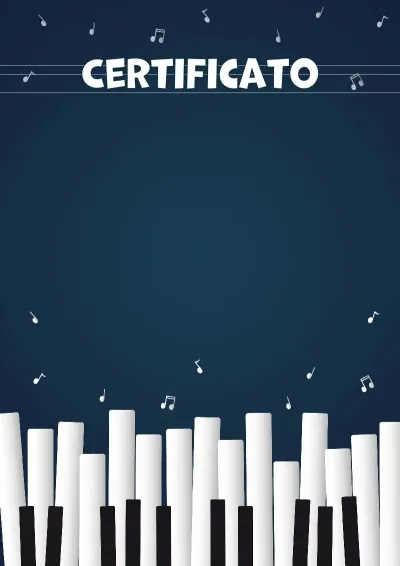 Modello di certificato musicale «Il pianoforte allegro»