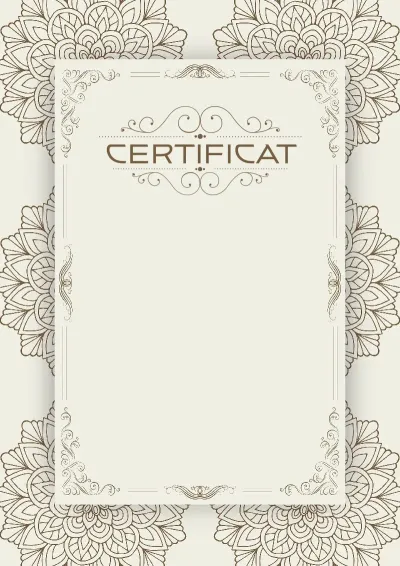 Modèle artistique de certificat «Été vintage»