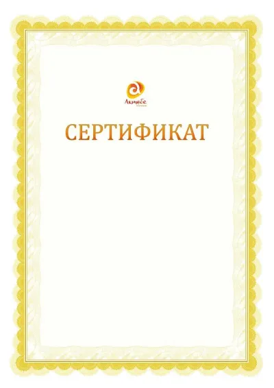 Ресми сертификаттың №17 үлгісі