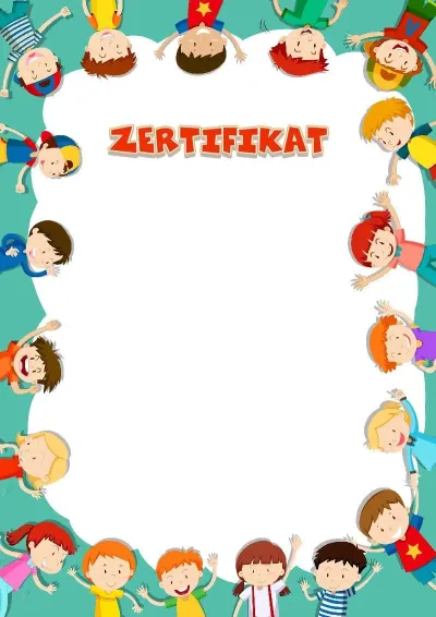 Vorlage für ein Kinderzertifikat «Kinder der ganzen Welt sind Freunde»