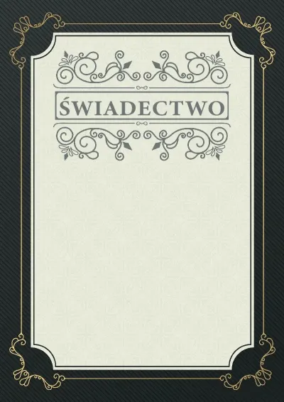 Szablon uroczystego świadectwa «Fuga»