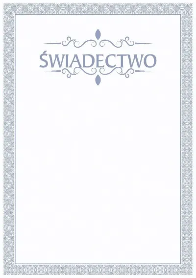 Szablon uroczystego świadectwa «Błękitna Bryza»