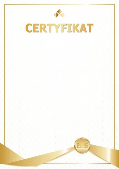 Szablon certyfikatu «Lider Roku»