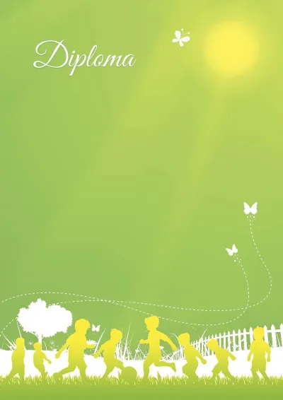 Children's diploma template «Happy Childhood»
