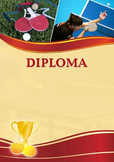 Sports diploma template 'Table Tennis'