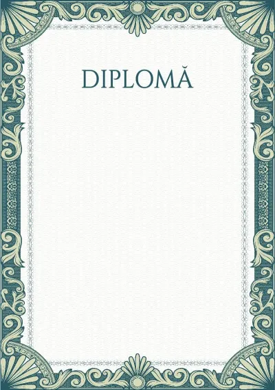 Șablon artistic de diplomă „Mâneci verzi”
