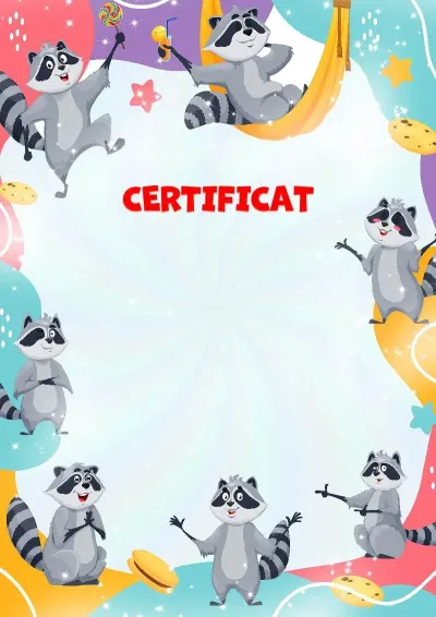 Șablon de certificat pentru copii „Ratoni veseli”