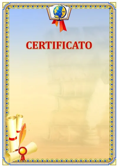 Шаблон школьной certificati «Русский язык»