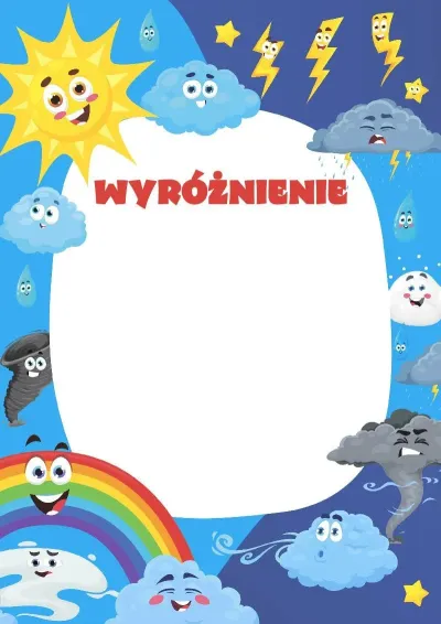 Szablon dziecięcego wyróżnienia «Cuda w przyrodzie»