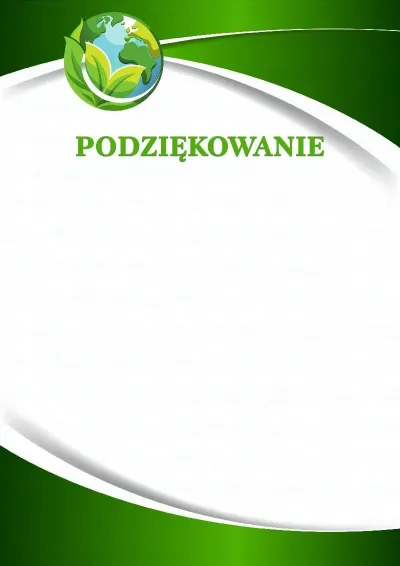 Szablon podziękowania «Zielona planeta»