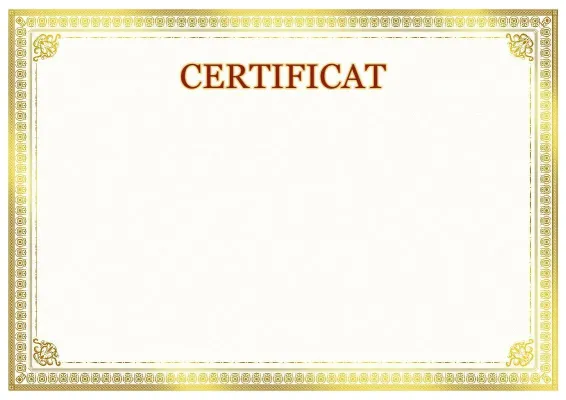 Șablon de certificat artistic «Strălucire solară»