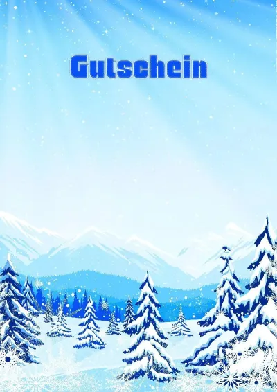 Künstlerische Gutschein-Vorlage „Winterliches Vorgebirge“